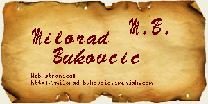 Milorad Bukovčić vizit kartica